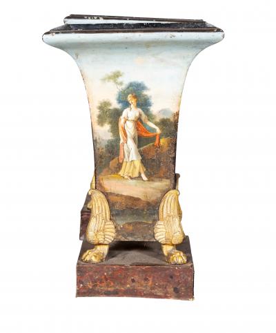 Pair Of Charles X Painted Tole Vases