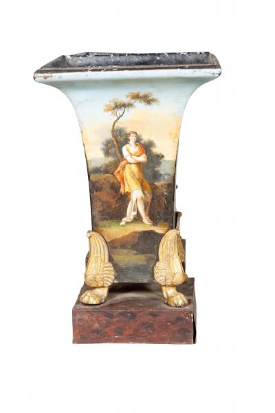 Pair Of Charles X Painted Tole Vases