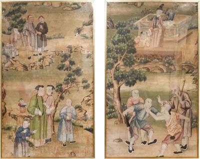 Pair Of Chinese Export Wallpaper Panels