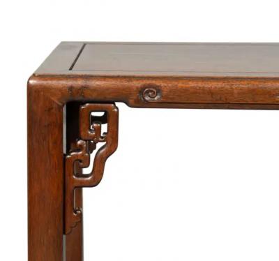 Pair Of Chinese Hungmu Wood End Tables