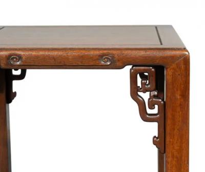 Pair Of Chinese Hungmu Wood End Tables