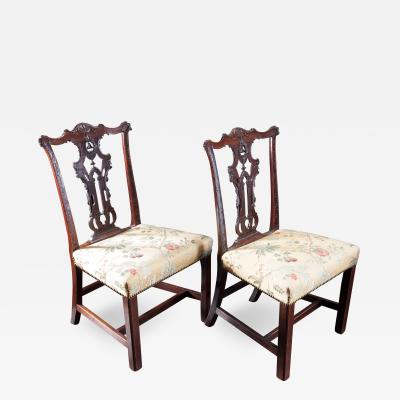 Pair Of Chippendale Period Mahogany Side Chairs