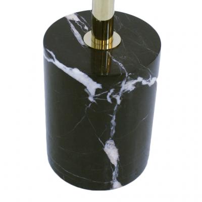 Pair Of Contemporary Marquina Marble Glass Brass Side Italian Tables