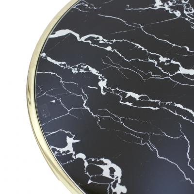 Pair Of Contemporary Marquina Marble Glass Brass Side Italian Tables