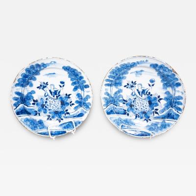 Pair Of Delft Blue And White Chargers