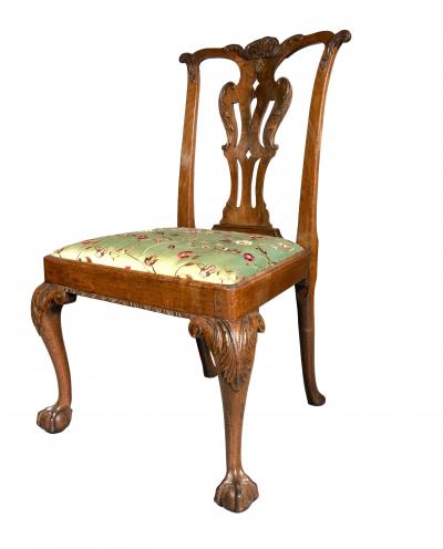 Pair Of Early George III Walnut Side Chairs