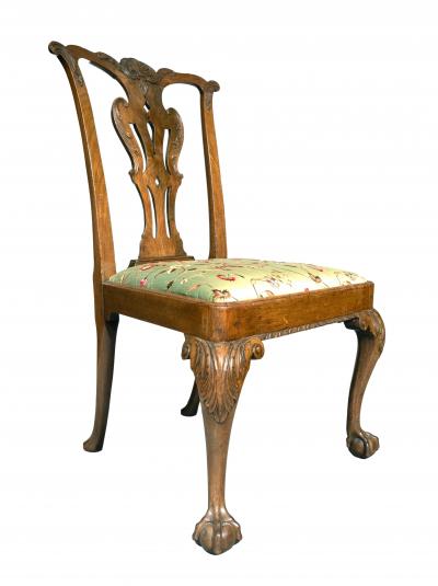 Pair Of Early George III Walnut Side Chairs