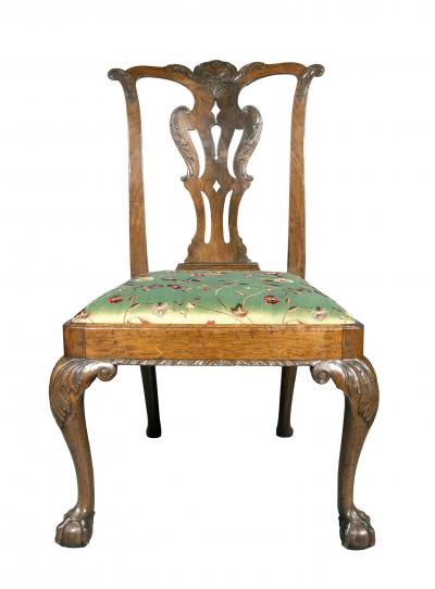 Pair Of Early George III Walnut Side Chairs