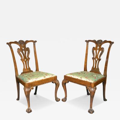 Pair Of Early George III Walnut Side Chairs