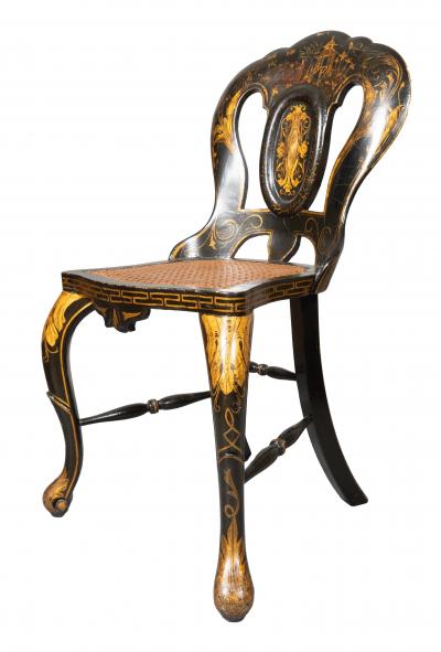 Pair Of Early Victorian Japanned Side Chairs