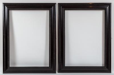 Pair Of Early XX Century Italian Baroque Style Ebonized Mirrors