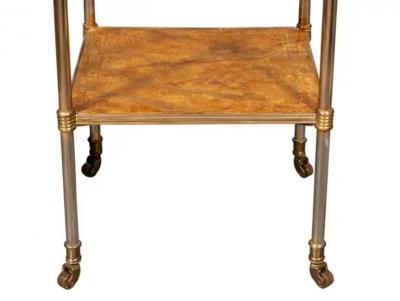 Pair Of Edwardian Style Brass And Leather End Tables