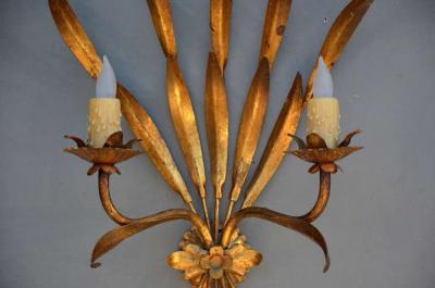 Pair Of Elegant French Gilt Metal Sconces