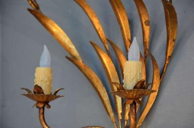 Pair Of Elegant French Gilt Metal Sconces