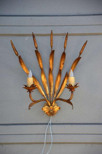 Pair Of Elegant French Gilt Metal Sconces