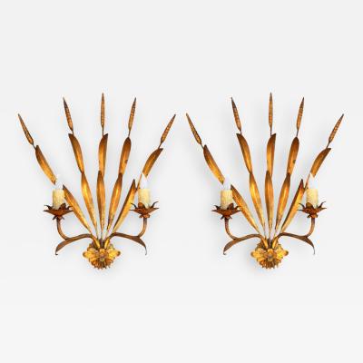 Pair Of Elegant French Gilt Metal Sconces