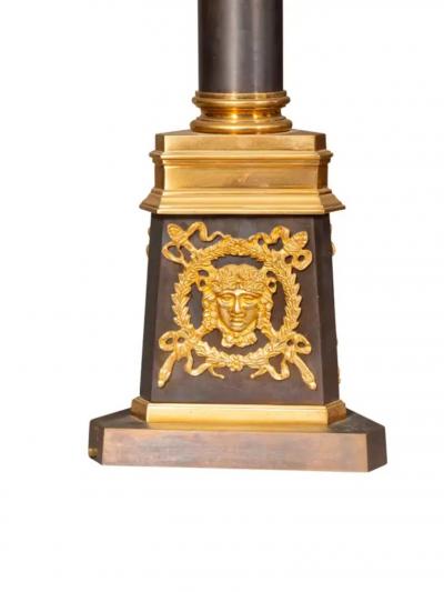 Pair Of Empire Style Bronze Table Lamps