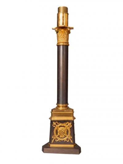 Pair Of Empire Style Bronze Table Lamps