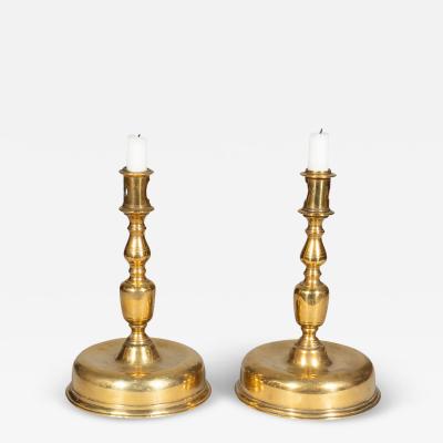 Pair Of European Baroque Brass Candlesticks