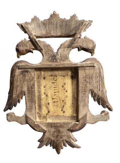 Pair Of European Giltwood Double Headed Eagle Mirrors