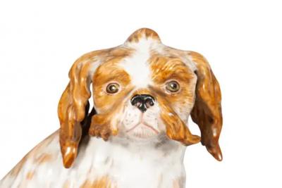 Pair Of European Porcelain Figures Of Spaniels