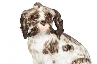 Pair Of European Porcelain Figures Of Spaniels