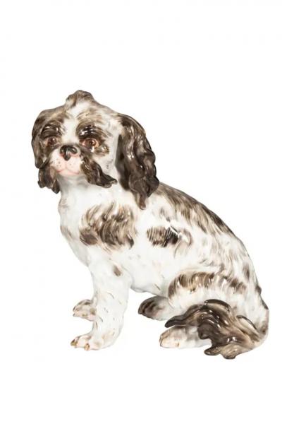 Pair Of European Porcelain Figures Of Spaniels