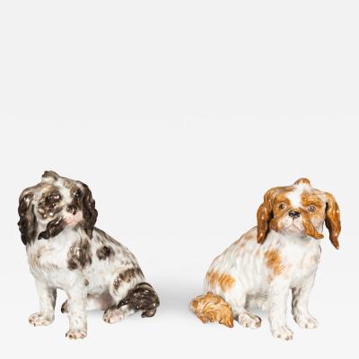 Pair Of European Porcelain Figures Of Spaniels