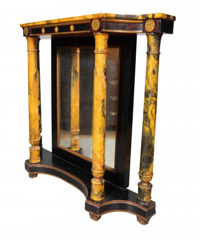 Pair Of Faux Marble Neoclassic Style Console Tables