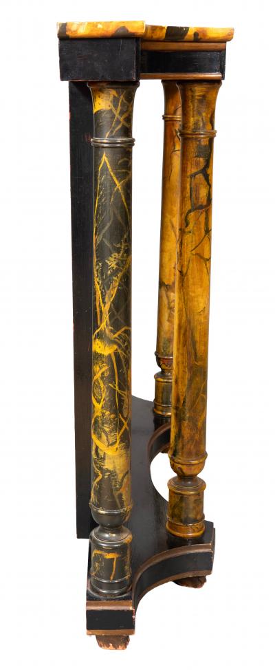 Pair Of Faux Marble Neoclassic Style Console Tables