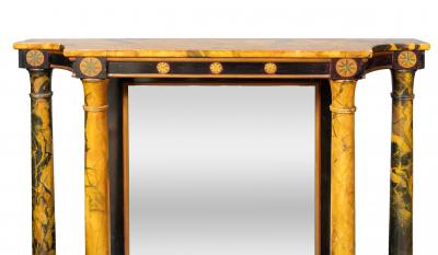 Pair Of Faux Marble Neoclassic Style Console Tables