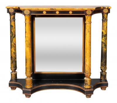 Pair Of Faux Marble Neoclassic Style Console Tables
