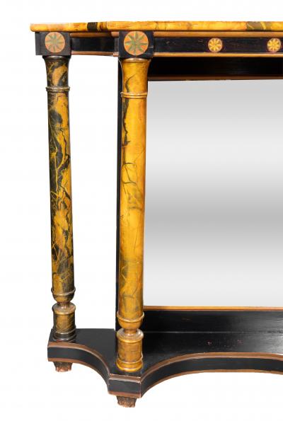 Pair Of Faux Marble Neoclassic Style Console Tables