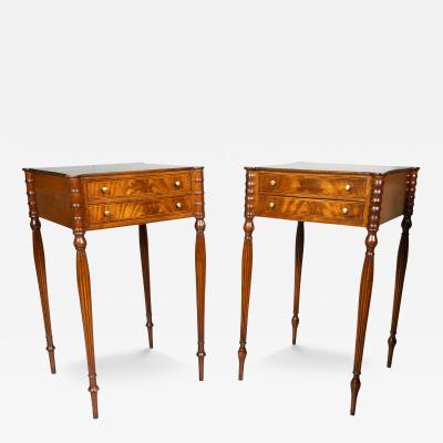 Pair Of Federal Style Mahogany Bedside Tables