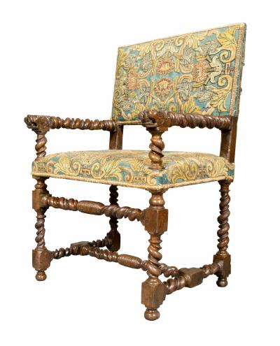 Pair Of Flemish Baroque Walnut Armchairs