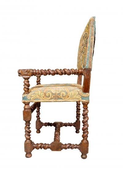 Pair Of Flemish Baroque Walnut Armchairs