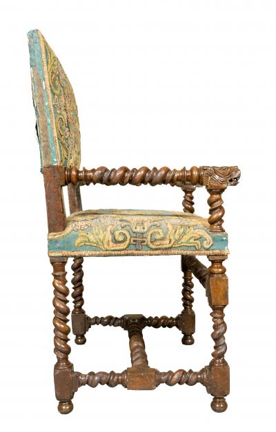 Pair Of Flemish Baroque Walnut Armchairs