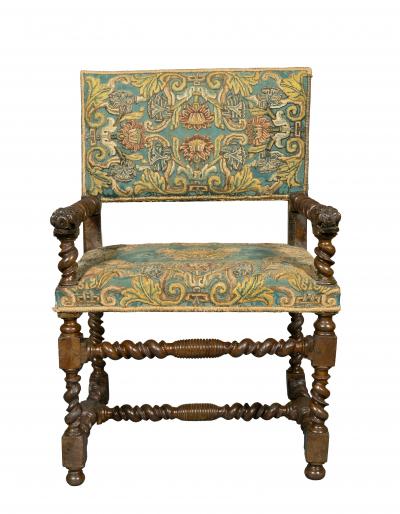 Pair Of Flemish Baroque Walnut Armchairs