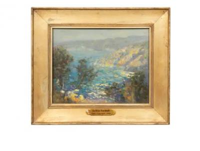 Pair Of Framed OIl Paintings Of Santa Barbara By DeWitt Parshall