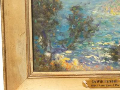 Pair Of Framed OIl Paintings Of Santa Barbara By DeWitt Parshall