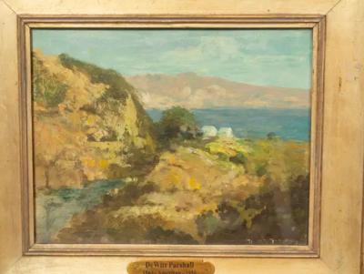 Pair Of Framed OIl Paintings Of Santa Barbara By DeWitt Parshall