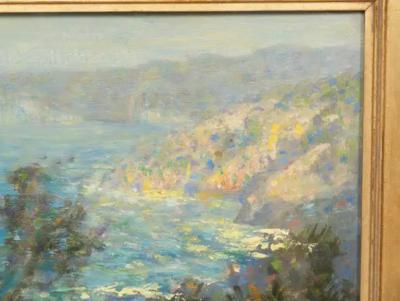 Pair Of Framed OIl Paintings Of Santa Barbara By DeWitt Parshall