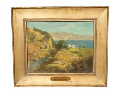 Pair Of Framed OIl Paintings Of Santa Barbara By DeWitt Parshall