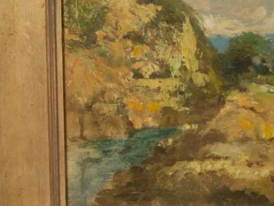 Pair Of Framed OIl Paintings Of Santa Barbara By DeWitt Parshall