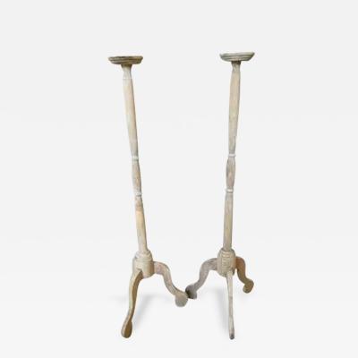 Pair Of French 19th Century Pique Cierges