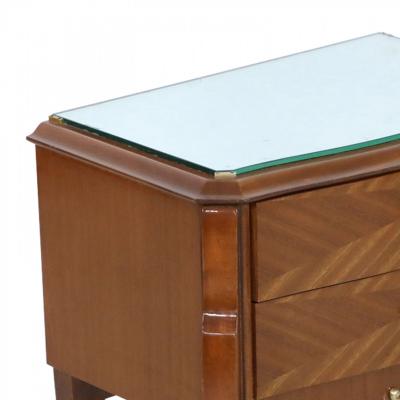 Pair Of French Art Deco 2 Drawer Commodes With Mirror Tops