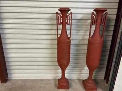 Pair Of French Art Deco Iron Urns