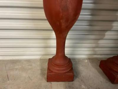 Pair Of French Art Deco Iron Urns