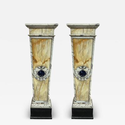 Pair Of French Art Deco Marble Pedestals