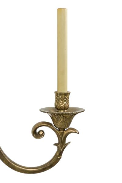 Pair Of French Empire Revival Bronze Two Light Wall Sconces